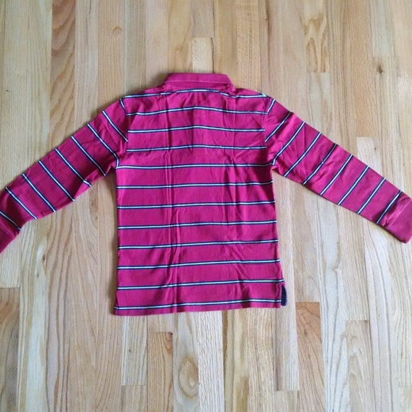 Boy's long sleeve red polo size M 7/8 - Picture 3 of 5